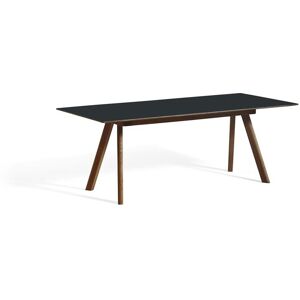 HAY CPH 30 Extendable Table 200x90x74 cm - Lacquered Solid Walnut/Dark Grey Linoleum