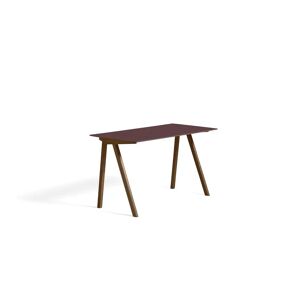 Hay CPH 90 Desk 130x65x74 cm - Lacquered Solid Walnut/Burgundy Linoleum