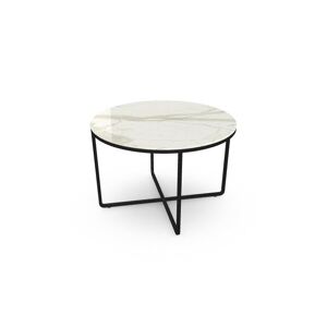 SOVET Piktor Sofabord Ø: 55 cm - Black/Ceramics Polished Calacatta