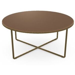 SOVET Piktor Sofabord Ø: 80 cm - Burnished Brass/Frosted Glass Tobacco