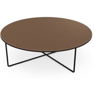 SOVET Piktor Sofabord Ø: 120 cm - Black/Frosted Glass Tobacco