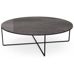 SOVET Piktor Sofabord Ø: 120 cm - Black/Ceramics Polished Stone Grey