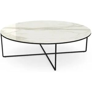 SOVET Piktor Sofabord Ø: 120 cm - Black/Ceramics Polished Calacatta