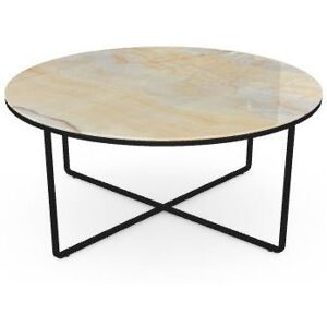 SOVET Piktor Sofabord Ø: 80 cm - Black/Ceramics Gold Onyx