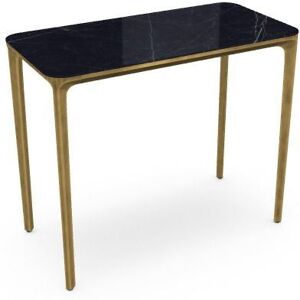 SOVET Slim 4 Legs Console L: 90 cm - Burnished Brass/Ceramics Polished Marquinia