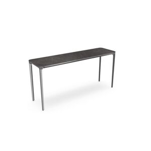 SOVET Slim 4 Legs Console L: 160 cm - Chrome/Ceramics Pre-polished Stone Grey