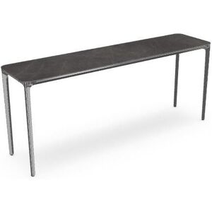 SOVET Slim 4 Legs Console L: 180 cm - Chrome/Ceramics Pre-polished Stone Grey