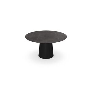 SOVET Totem Dining Table Ø: 140 cm - Black/Ceramics Pre-polished Stone Grey