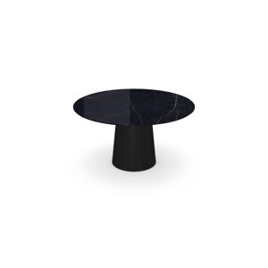 SOVET Totem Dining Table Ø: 140 cm - Black/Ceramics Polished Marquinia