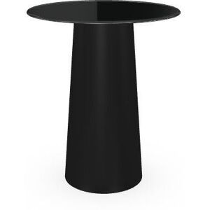 SOVET Totem Dining Table Ø: 62 cm - Black/Glass Black