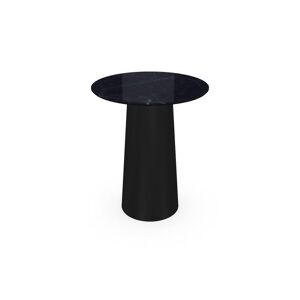 SOVET Totem Dining Table Ø: 62 cm - Black/Ceramics Polished Marquinia