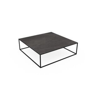 SOVET Quadro Sofabord 120x120 cm - Black/Ceramics Pre-polished Stone Grey