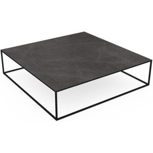 SOVET Quadro Sofabord 140x140 cm - Black/Ceramics Pre-polished Stone Grey