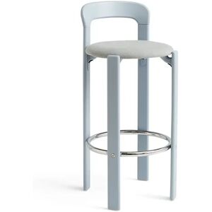 HAY Rey Bar Stool Upholstery SH: 75 cm - Slate Blue/Steelcut Trio 113