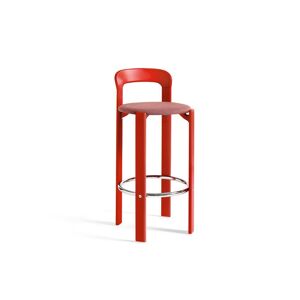HAY Rey Bar Stool Upholstery SH: 75 cm - Scarlet Red/Steelcut Trio 636