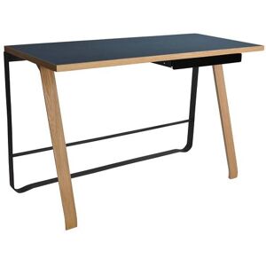 Bent Hansen Hemingway Skrivebord m. Opladerstation & Skuffe L: 120 cm - Matlakeret Eg/Smokey Blue Linoleum