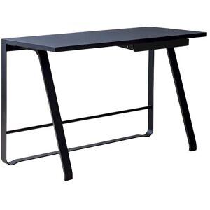 Bent Hansen Hemingway Skrivebord m. Opladerstation & Skuffe L: 120 cm - Sortlakeret Bøg/Smokey Blue Linoleum