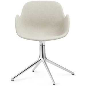 Normann Copenhagen Form Drejestol m. armlæn SH: 44cm - Upminster Sand/Aluminium