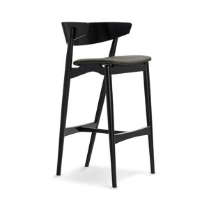 Sibast Furniture No 7 Bar Stool SH: 75 cm - Black Oak / Remix 133 Dark Grey