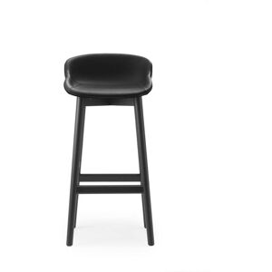 Normann Copenhagen Hyg Barstol Fuldpolstret SH: 75 cm - Sort Læder/Sort Eg