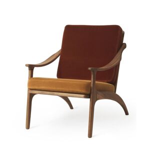 Warm Nordic Lean Back Lounge Chair SH: 41 cm - Teak/Brick Red/Amber