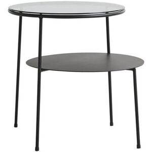 Woud Duo Side Table H: 60 cm - Black Metal/Dark Smoked Glass