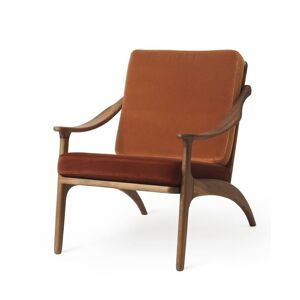 Warm Nordic Lean Back Lounge Chair SH: 41 cm - Teak/Rusty/Brick