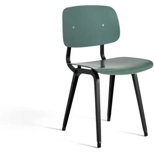 HAY Revolt Spisebordsstol SH: 46,5 cm - Beige Powder Coated Steel/Petrol Green