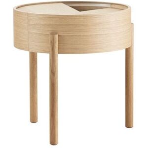 Woud Arc Side Table Ø: 42 cm - Whitepigmented Lacquered Oak