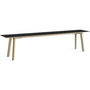 HAY CPH Deux 215 Bench 200x35x45 cm - Untreated Solid Beech/Ink Black Laminate