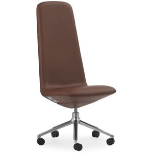 Normann Copenhagen Off Chair Høj m. Hjul H: 124,8 cm - Aluminium/Ultra Leather Cognac