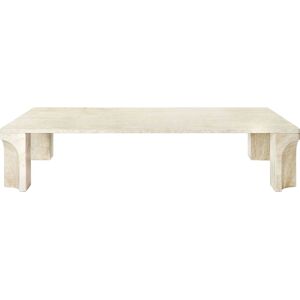 GUBI Doric Coffee Table Rectangular 140x80 cm - Neutral White Travertine