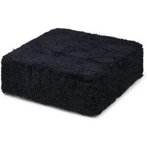 Natures Collection Square Seat Pouf New Zealand Sheepskin 42x42 cm - Black