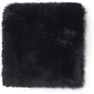 Natures Collection Zero Waste Seat Cover New Zealand Sheepskin Long Wool 35x35 cm - Black