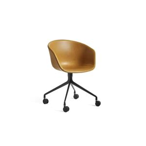 HAY AAC 25 About A Chair SH: 46 cm - Black Powder Coated Aluminium/Sense Cognac