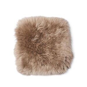 Natures Collection Zero Waste Seat Cover New Zealand Sheepskin Long Wool 35x35 cm - Taupe