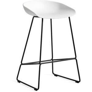 HAY AAS 38 Bar Chair Low SH: 64 cm - Black Powder Coated Steel/White