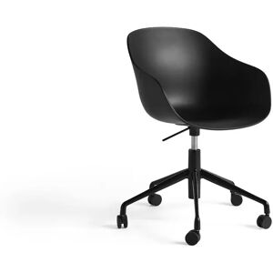 HAY AAC 252 About A Chair H: 79 cm - Black Powder Coated Alu 5 Star Swivel/Gas Lift/Black