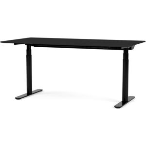 Montana Office HiLow2 skrivebord 140x80 cm - Linoleum black/black stel/kabelgennemføring Udstillingsmodel 17 2022