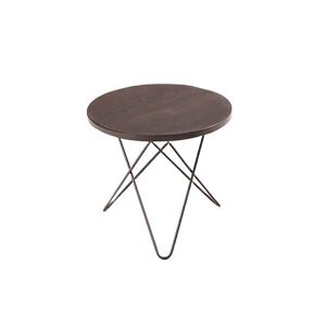 OxDenmarq OX Denmarq MINI O Table Ø: 40 cm - Black Powder Coated Steel/Rustque Slate Marble