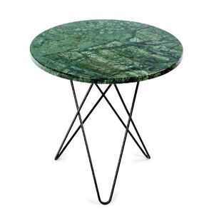 OxDenmarq OX Denmarq MINI O Table Ø: 40 cm - Black Powder Coated Steel/Green Indio Marble