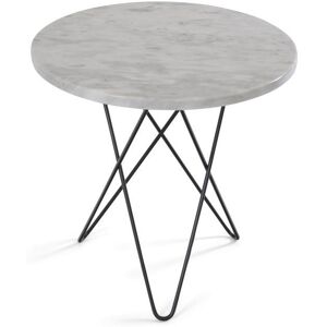 OxDenmarq OX Denmarq MINI O Table Ø: 40 cm - Black Powder Coated Steel/White Carrara Marble