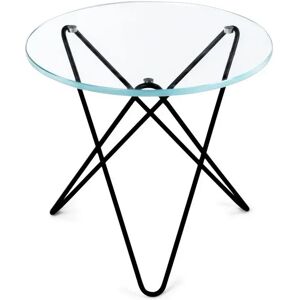 OxDenmarq OX Denmarq MINI O Table Ø: 40 cm - Black Powder Coated Steel/Clear Glass