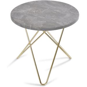 OxDenmarq OX Denmarq MINI O Table Ø: 40 cm - Brass/Grey Marble