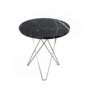 OxDenmarq OX Denmarq MINI O Table Ø: 40 cm - Stainless Steel/Black Marquina Marble