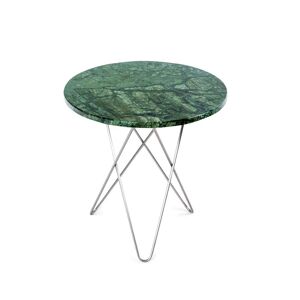 OxDenmarq OX Denmarq MINI O Table Ø: 40 cm - Stainless Steel/Green Indio Marble