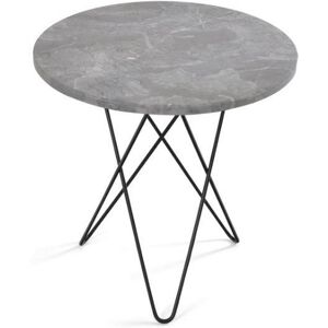 OxDenmarq OX Denmarq MINI O Table Tall Ø: 50 cm - Black Powder Coated Steel/Grey Marble