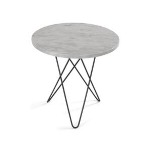 OxDenmarq OX Denmarq MINI O Table Tall Ø: 50 cm - Black Powder Coated Steel/White Carrara Marble