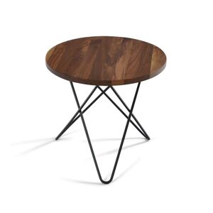 OxDenmarq OX Denmarq MINI O Table Tall Ø: 50 cm - Black Powder Coated Steel/Walnut