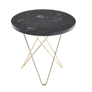 OxDenmarq OX Denmarq MINI O Table Tall Ø: 50 cm - Brass/Black Marquina Marble